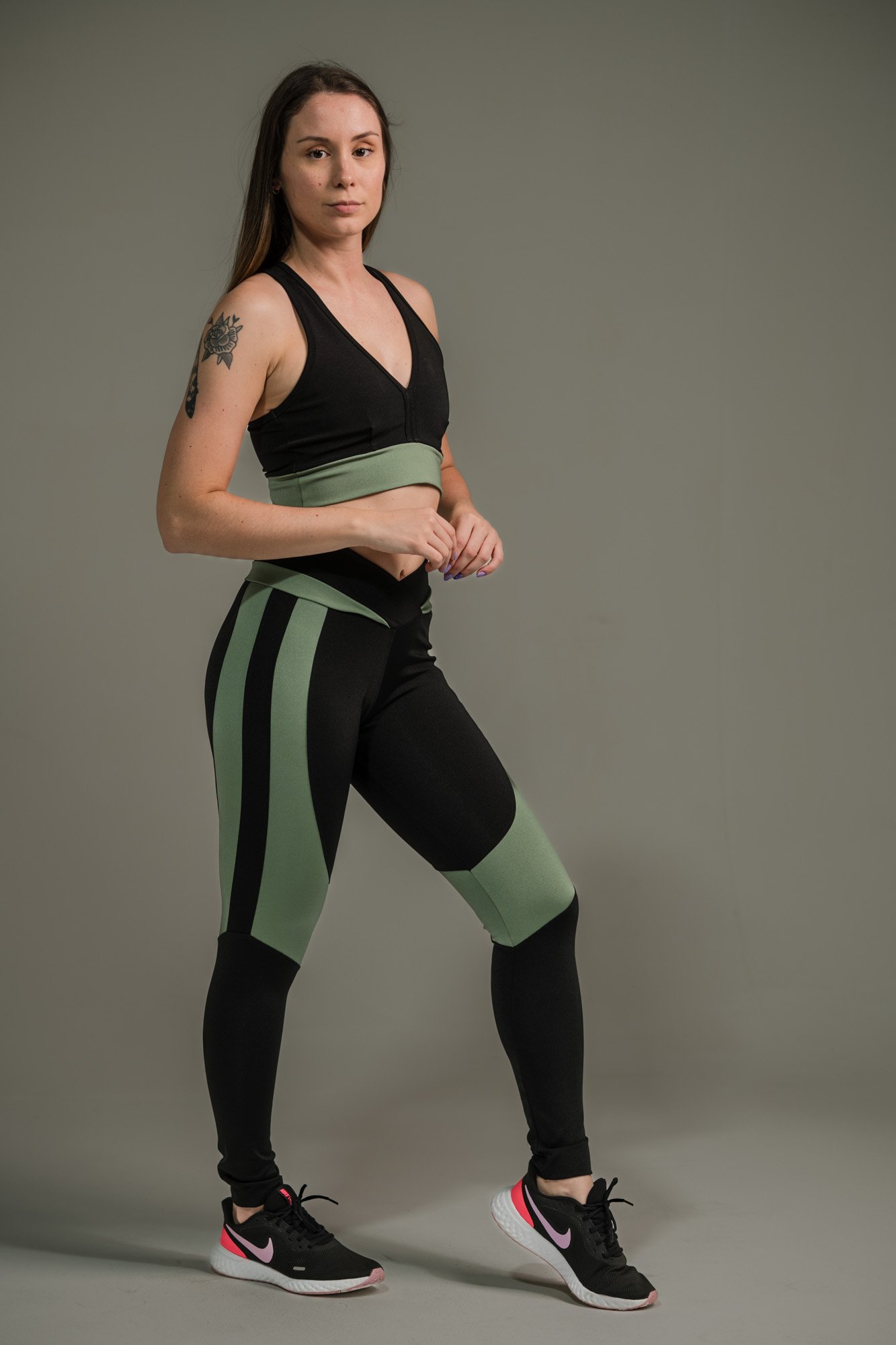 Calça Legging Feminina com Listras nas Coxas - Imagem 8