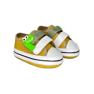Tenis de bebe menino Starzinho Bege com verde tenis de Dinossauro - sapatinho de bebê