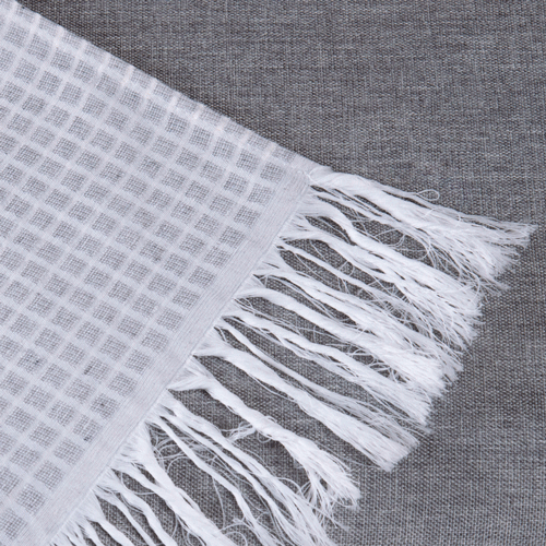 Manta para Sofá Grid 1 Peça 2,10m x 1,35m 60% Algodão / 40% Poliéster Jacquard com Franja - Imagem 5