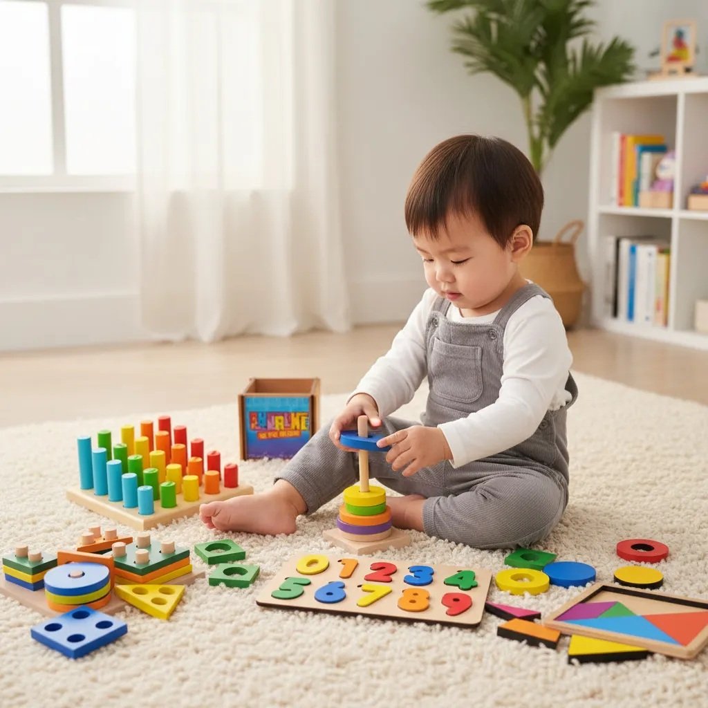 Kit 10 Brinquedos Educativo Infantil em Madeira e EVA Pedagógico Lúdico - Imagem 2