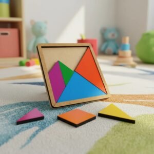 Tangram Brinquedo Educativo Infantil em Madeira Pedagógico Lúdico