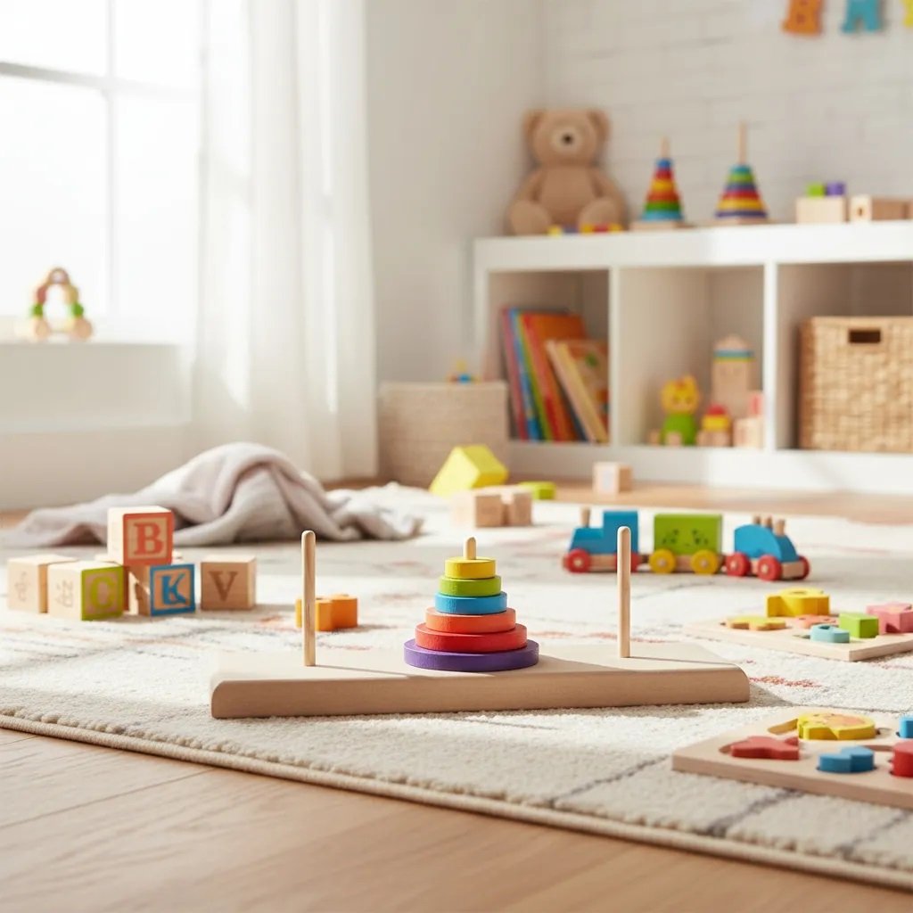 Torre de Hanoi Brinquedo educativo infantil em Madeira e EVA Pedagógico - Imagem 7