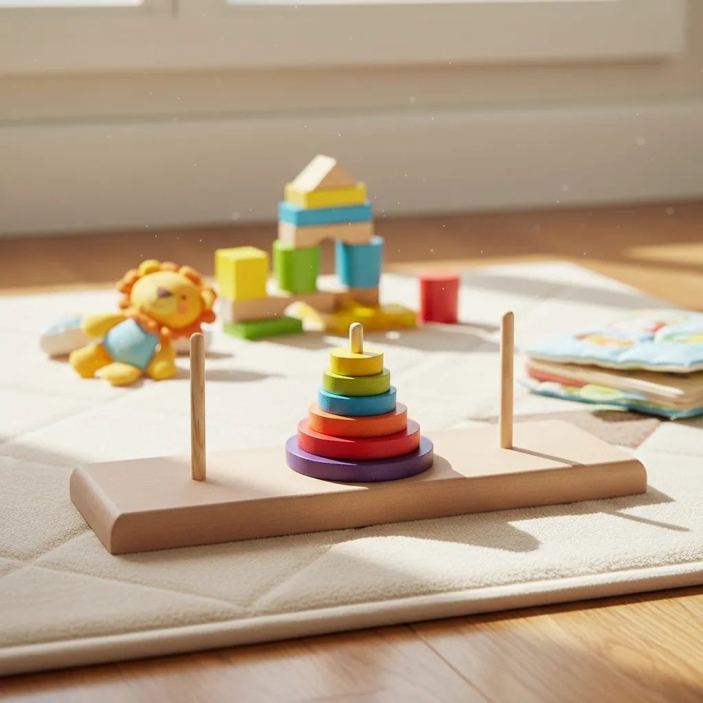 Torre de Hanoi Brinquedo educativo infantil em Madeira e EVA Pedagógico - Imagem 9