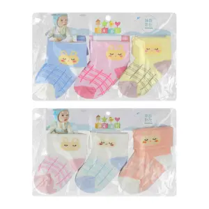 Meias p/ Bebê 0-6 meses 3 Pares - 7320 Cores Sortidas
