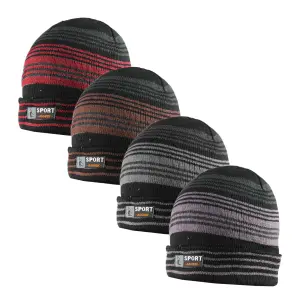 Touca Listrada Masculina Sport c/ Forro Peluciado Cores Sortidas