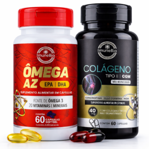 KIT 1 Ômega 3 A-Z - 20 Vitaminas e Minerais + EPA DHA + 1 Colágeno Tipo 2 + CGM Premium + Glucosamina + Condroitina
