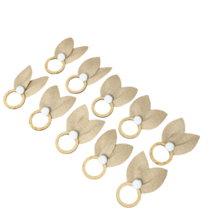 Kit 10 Anéis para Guardanapos Orelhinha Páscoa 10 Peças 10cm x 7cm Argola MDF e Tecido Acquablock 100% Poliéster