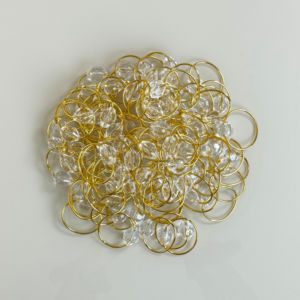Kit 100 Anéis Para Guardanapos Cristalino 4cm x 3cm Argola Metal