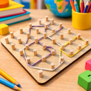 Geoplano Matematica Pedagógico Brinquedo Educativo Elástico
