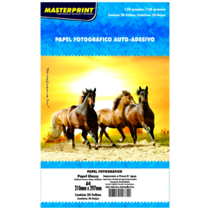 Papel Fotográfico 130g Glossy 20Fls Autoadesivo Masterprint