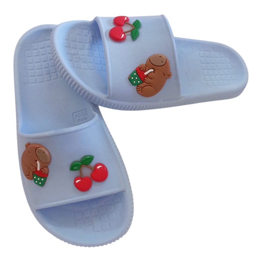Chinelo Slide Capivara Cereja Infantil Confortável - Imagem 4