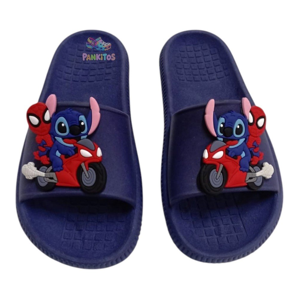 Chinelo Slide Stitch Aranha Moto Infantil Divertido - Imagem 3
