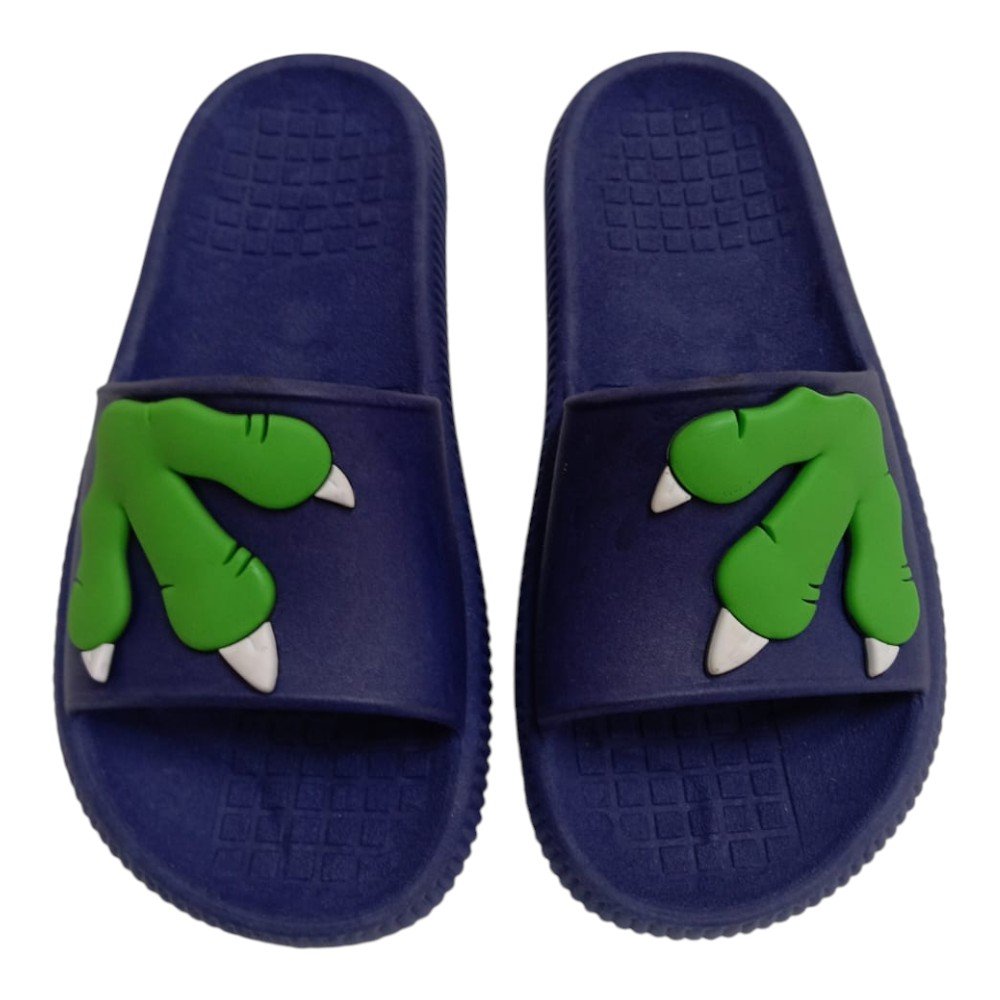 Chinelos Slide Pata Dinossauro Infantil Pegadas Menino