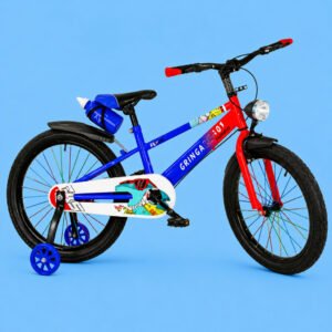 Bicicleta Infantil Aro 16 Azul 4 a 8 Anos Estilo Shark com LED + Pneu Grosso + Rodinhas + Freio V-Brake Completa