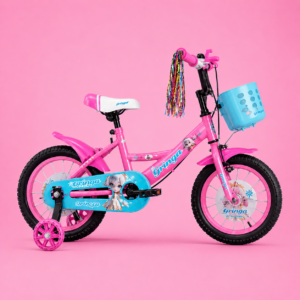 Bicicleta Infantil Menina Aro 16 Princesa 4-8 Anos com Rodinhas + Cestinha + LED – Completa e Segura