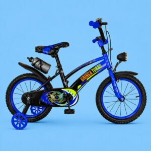 Bicicleta Infantil Aro 20 Old School Azul 9 a 12 Anos LED + Pneu Grosso + Farol + Rodinhas + Freio V-Brake Completa