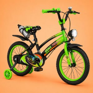 Bicicleta Infantil Aro 20 Old School Verde 9 a 12 Anos LED + Pneu Grosso + Farol + Rodinhas + Freio V-Brake Completa