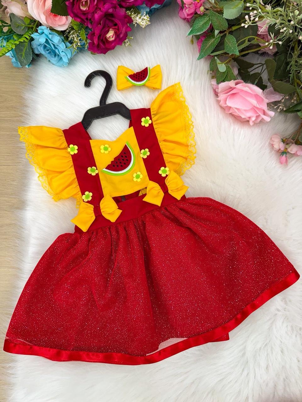 Romper/Vestido Princesa Belli Melancia - Imagem 3