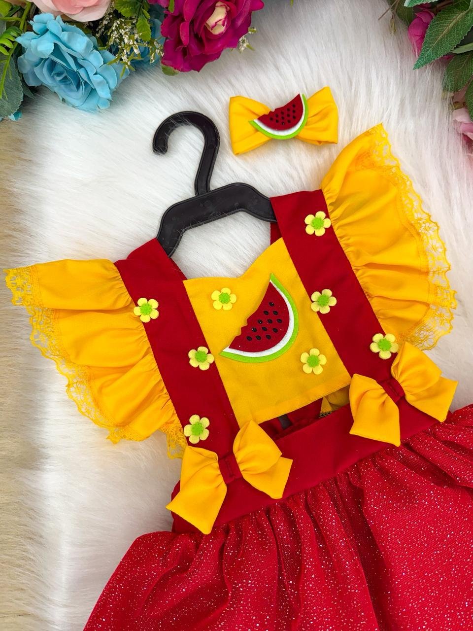 Romper/Vestido Princesa Belli Melancia - Imagem 4