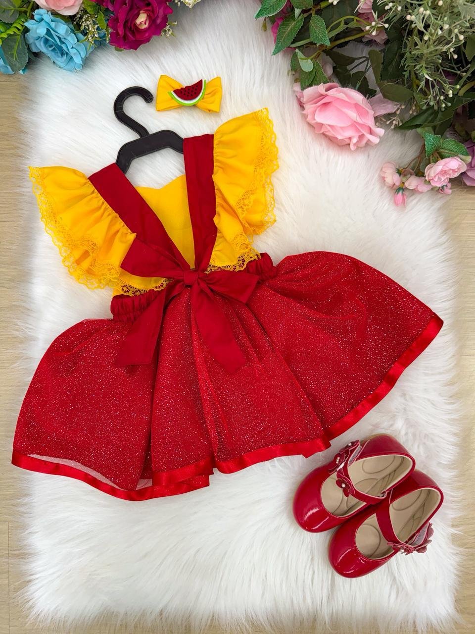 Romper/Vestido Princesa Belli Melancia - Imagem 5