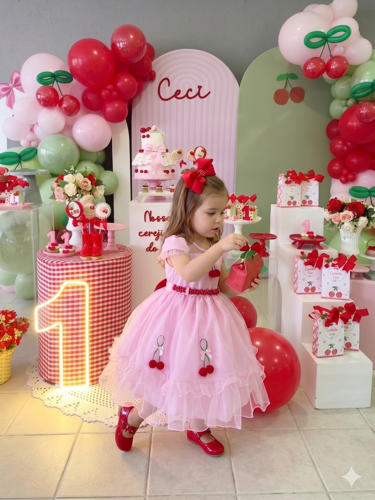 Vestido Mini Miss Cerejinha - Cereja Rosa Bebe