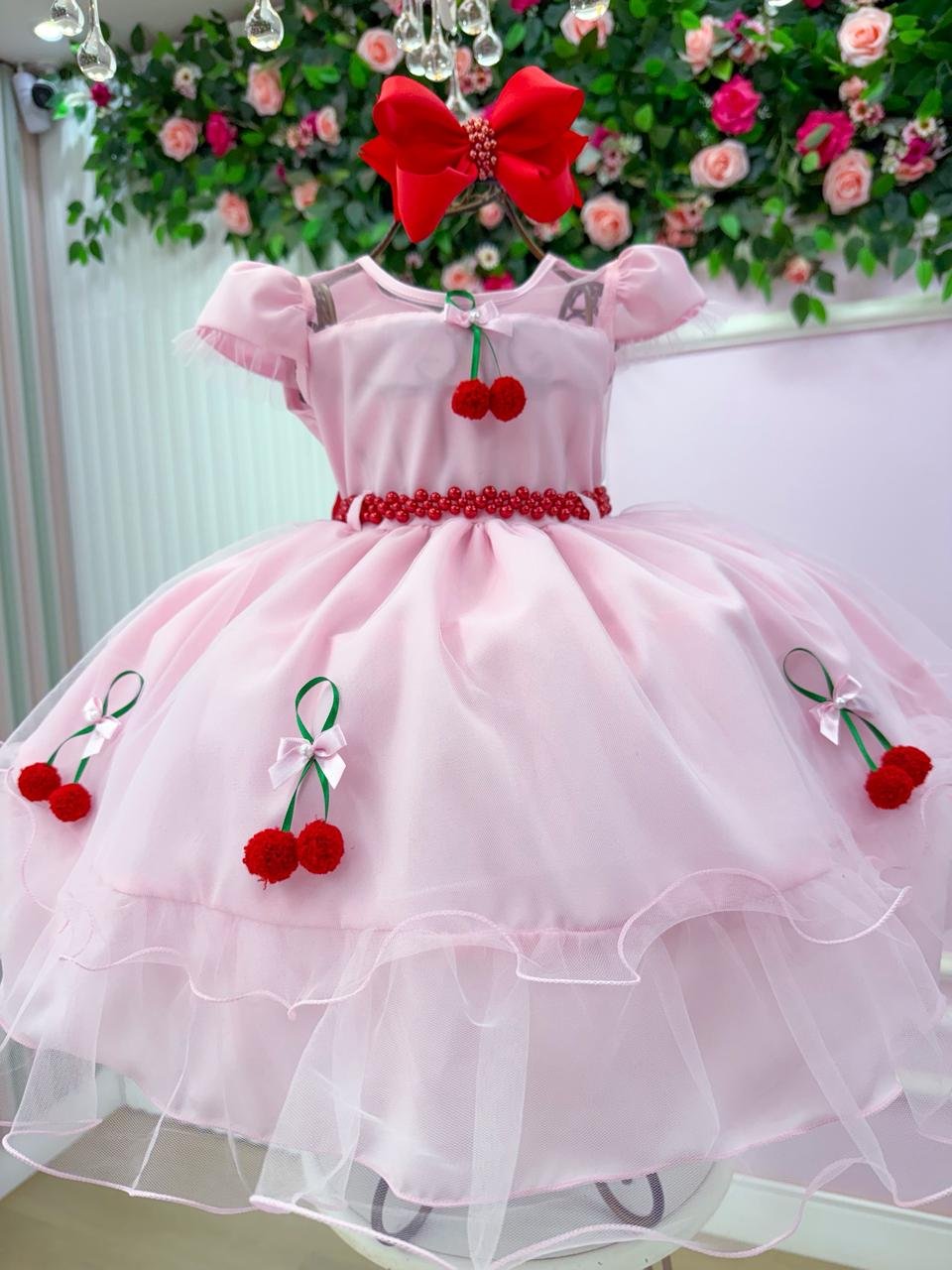 Vestido Mini Miss Cerejinha - Cereja Rosa Bebe - Imagem 5