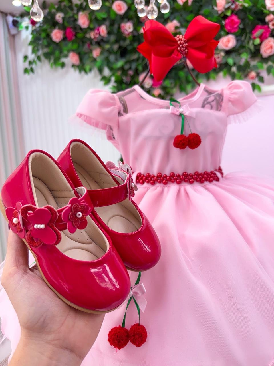 Vestido Mini Miss Cerejinha - Cereja Rosa Bebe - Imagem 6