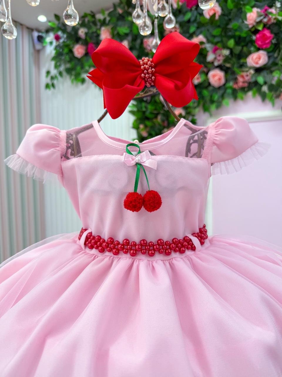 Vestido Mini Miss Cerejinha - Cereja Rosa Bebe - Imagem 7