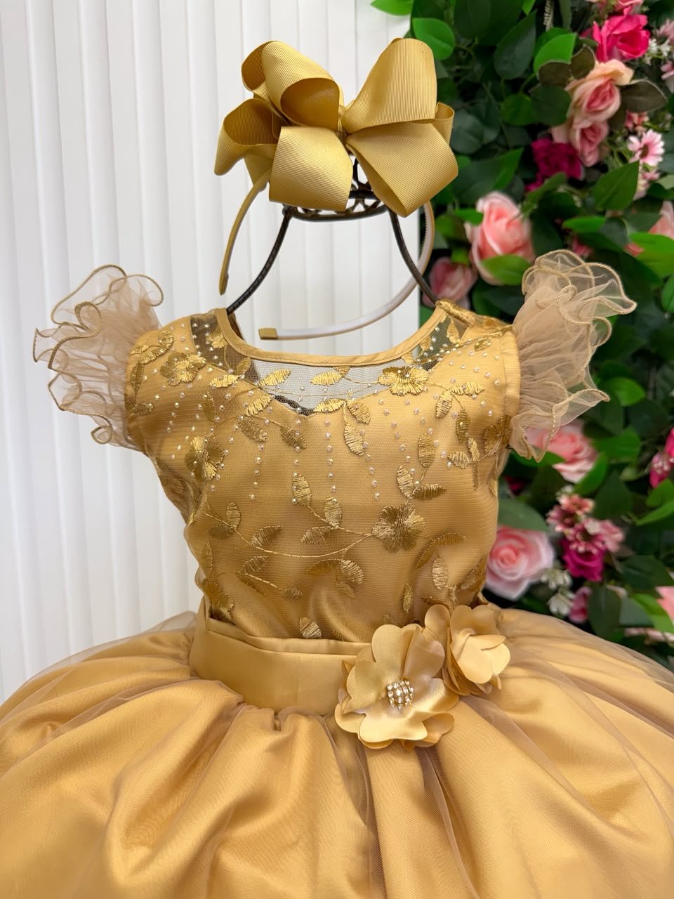 Vestido Mini Miss Longo Suzy Dourado - Imagem 2