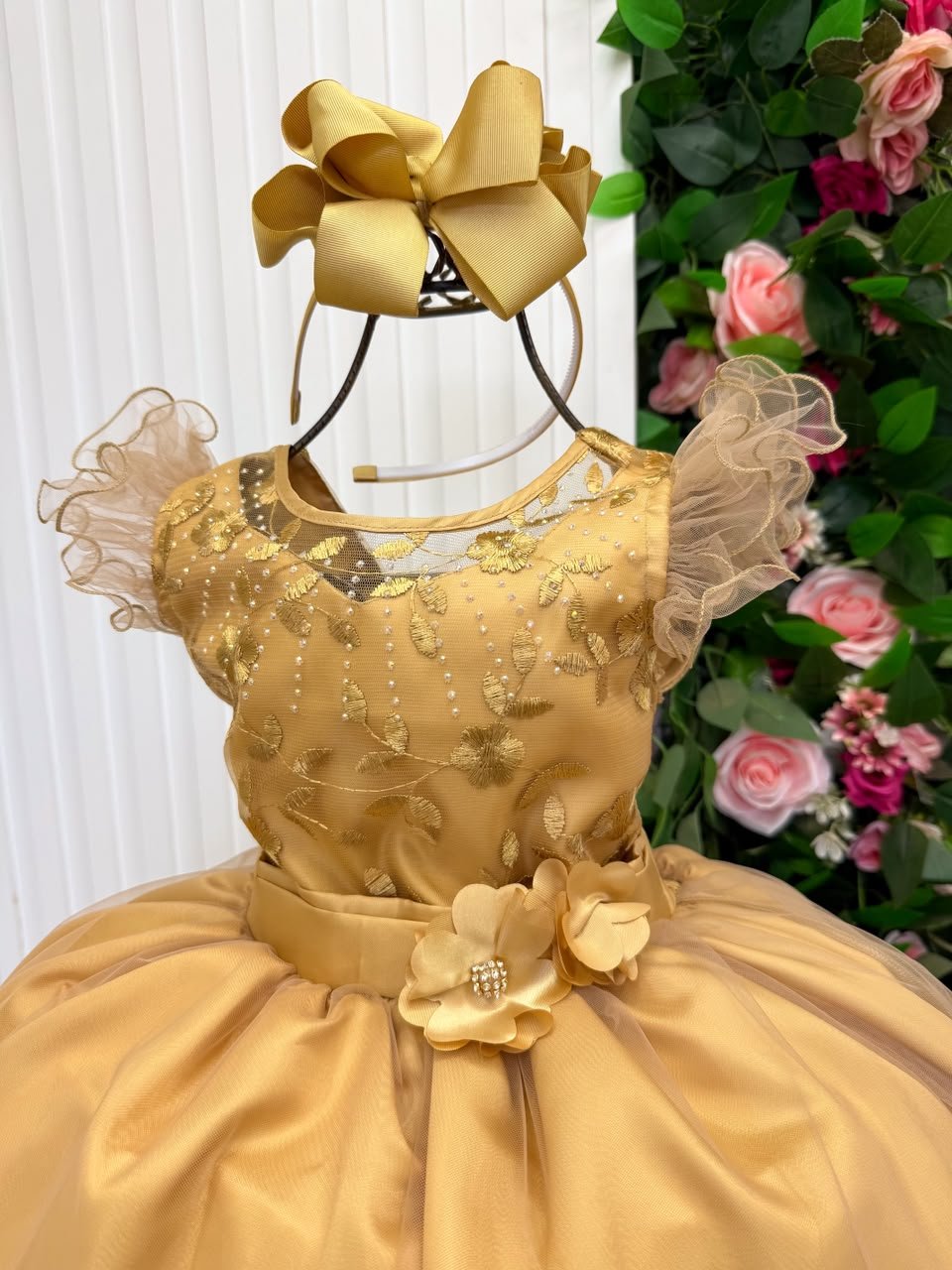 Vestido Mini Miss Longo Suzy Dourado - Imagem 3