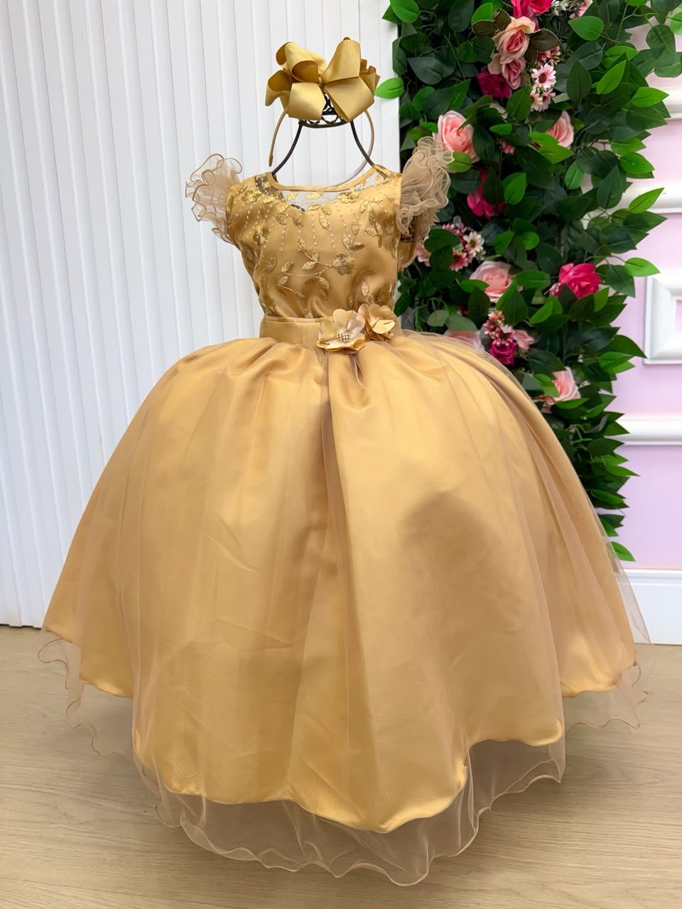 Vestido Mini Miss Longo Suzy Dourado - Imagem 4