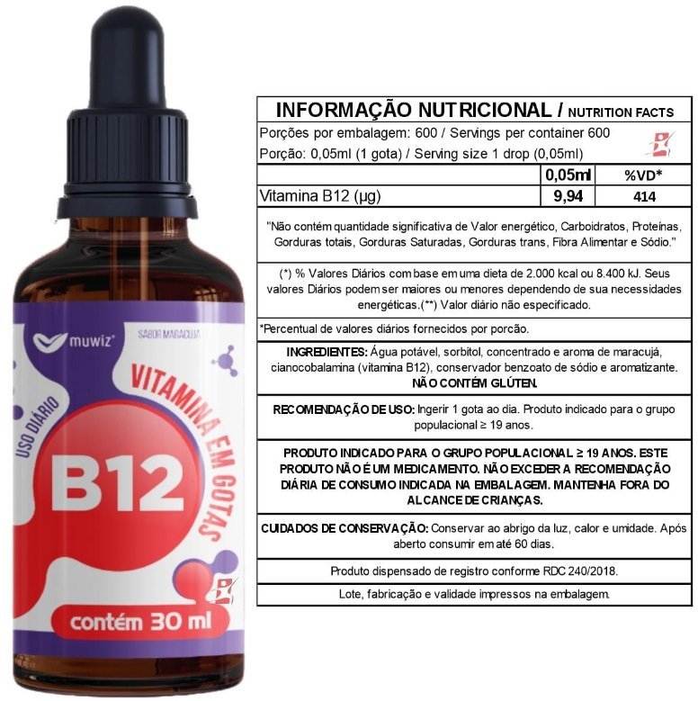 VITAMINA B12 30ML MUWIZ - Imagem 2