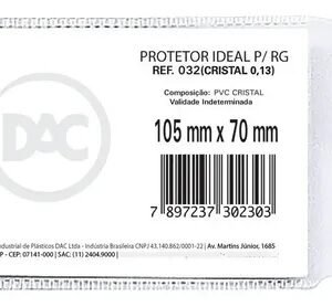 Protetor Plástico - RG 105x70mm - Com 100 Und - DAC